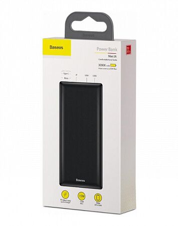 Внешний аккумулятор Baseus Power Bank Mini JA Fast Charge 30000mAh 3A Black PPJAN-C01 (Black) - 5