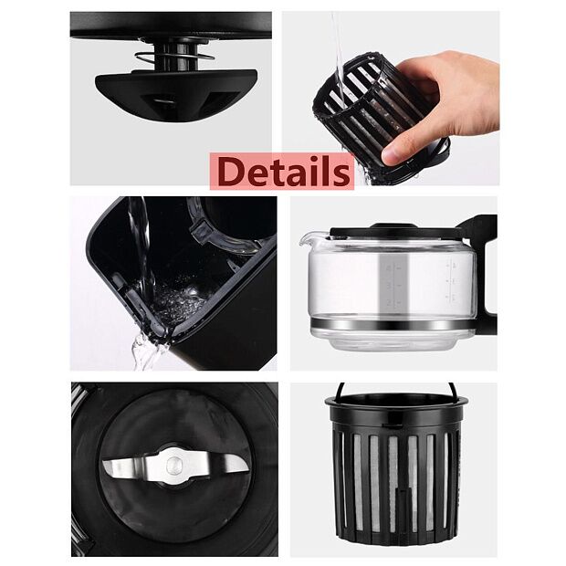 Капельная кофеварка с автомато мельницей Donlim DL-KF1061 (Black) - 6
